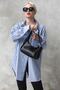 Blue Striped Oversize Women's Shirt Mg1688 - 6