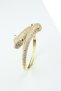 Zircon Stone Leopard Handcuff Bracelet - 4