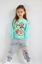 Girl's 2 Thread Go Print Pattern Basic Tracksuit Set 3-10 Years - 4