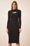 Women's Black Cut Out Detailed Midi Knitwear Dress ER00041 - 2