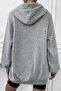 Unisex Gray Zippered Sweat Hooded Cardigan - 2