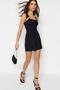 Black Strap Detailed Mini Woven Jumpsuit TWOSS23TU00103