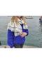 Women's Ecru Black Striped Plaid Scarf - Valentine's Day Gift - Shawl - 3