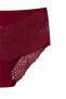 Burgundy Front and Back Lace Plus Size Cotton Bato Women's Panties - 3