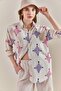 Women's Fuchsia Patterned Oversize Shirt 40501007
