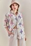 Women's Fuchsia Patterned Oversize Shirt 40501007 - 3