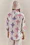 Women's Fuchsia Patterned Oversize Shirt 40501007 - 6