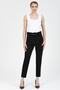 Women's Black Pocket Carrot Cut Belted Fabric Trousers