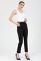 Women's Black Pocket Carrot Cut Belted Fabric Trousers - 2