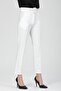 Women's Ecru Pocket Carrot Cut Belted Fabric Trousers - 3