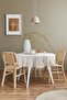 Natural Ruffle Tablecloth Vintage 180 Cm Round