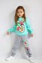 Girl's 2 Thread Go Print Pattern Basic Tracksuit Set 3-10 Years