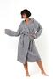 100% Cotton Hooded Towel Curl Adult Bathrobe Anthracite