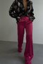 Women's Fuchsia Satin Tube Leg Trousers 23s01013 - 4