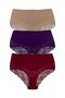 3-Piece Cotton High Waist Lace Detailed Plus Size Women's Panties