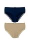 2-Piece Camisole Leg Lace Detailed High Waist Large Size Bato Women's Panties