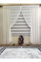 Patternless Honeycomb Backdrop 1-2 Sparse Pleated Greek Rope Double Breasted Tulle Curtain - 2