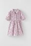 Flower Patterned Shirt Collar Girl's Summer Dress