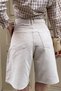 Women's Beige High Waist Wide Leg Bermuda Denim Shorts ALC-X8174 - 5
