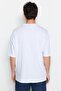 Beyaz Oversize/Geniş Kesim Kısa Kol Dinozor Nakışlı %100 Pamuklu T-Shirt TMNSS23TS00243 - 2
