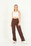 Women's Brown Wide Leg Palazzo High Waist Trousers - 5
