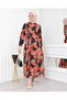 Neck Lined 0 Collar Floral Patterned Chiffon - 5
