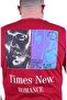Large Size Crew Neck T-Shirt Romance 23104 Claret Red - 3