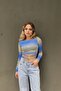 Digital Print Waistband Long Sleeve Croptop - 4