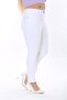 Full Lycra High Waist Plus Size White Linen Trousers - 2