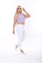 Full Lycra High Waist Plus Size White Linen Trousers - 5
