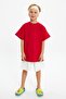 Boys' Lace-up Elastic Pocketed Soft Comfortable Lightweight 100% Cotton Combed Cotton Shorts - 8