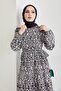 Belted Naya Spiral Pattern Dress - Black - 3
