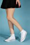 Unisex White Linen High Top Sneakers - 6