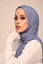 شال نسائي من القطن الممشط باللون الأزرق - 2