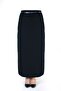 Hijab Closed Slit Long Straight Navy Blue Pencil Skirt Without Belt