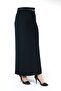 Hijab Closed Slit Long Straight Navy Blue Pencil Skirt Without Belt - 2