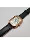 Retro Women's Wristwatch, Vintage, Roman Numeral, Leather Cord, Octagonal, Easy Use, Rose - 5