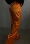 Women's High Waist Wide Leg Pocket Detailed Lace Up Satin Orange Trousers 9139 - 7