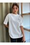 Oversize White We Love Paint Text Printed Crew Neck T-shirt - 2