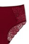 Burgundy Cotton Front Side and Back Lace Plus Size Women's Panties - 3