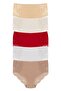 5-Piece Cotton Front and Back Lace High Waist Large Size Women's Panties