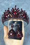 Burgundy Adela Shiny Stone Henna Bridal Crown and Drop Stone Earring Set – Magnet, Gift, Ornamental Accessory - 6