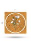 Natural Stone Coaster 15X15Cm Orange Floor Flower Printed Teapot Coaster-Pot Pan Coaster - 2