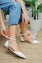 White Ankle Strap Pointed Toe Daily Ballerinas - 2