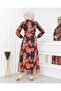 Neck Lined 0 Collar Floral Patterned Chiffon - 3