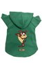 Hooded Fleece Sweatshirt Dog And Cat Outfit & Dress - Green New Tasmanian Devil