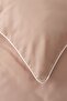 Lori Powder Offwhite Piping 100% Cotton Satin Double Duvet Cover Set - 3