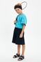 Boys' Lace-up Elastic Pocketed Soft Comfortable Lightweight 100% Cotton Combed Cotton Shorts - 7