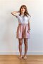 Pink Lambert Muslin Women's Mini Shorts - Pockets - 2