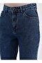 Boyfriend Denim Trousers with Slit Detail - Blue - Casual - 5